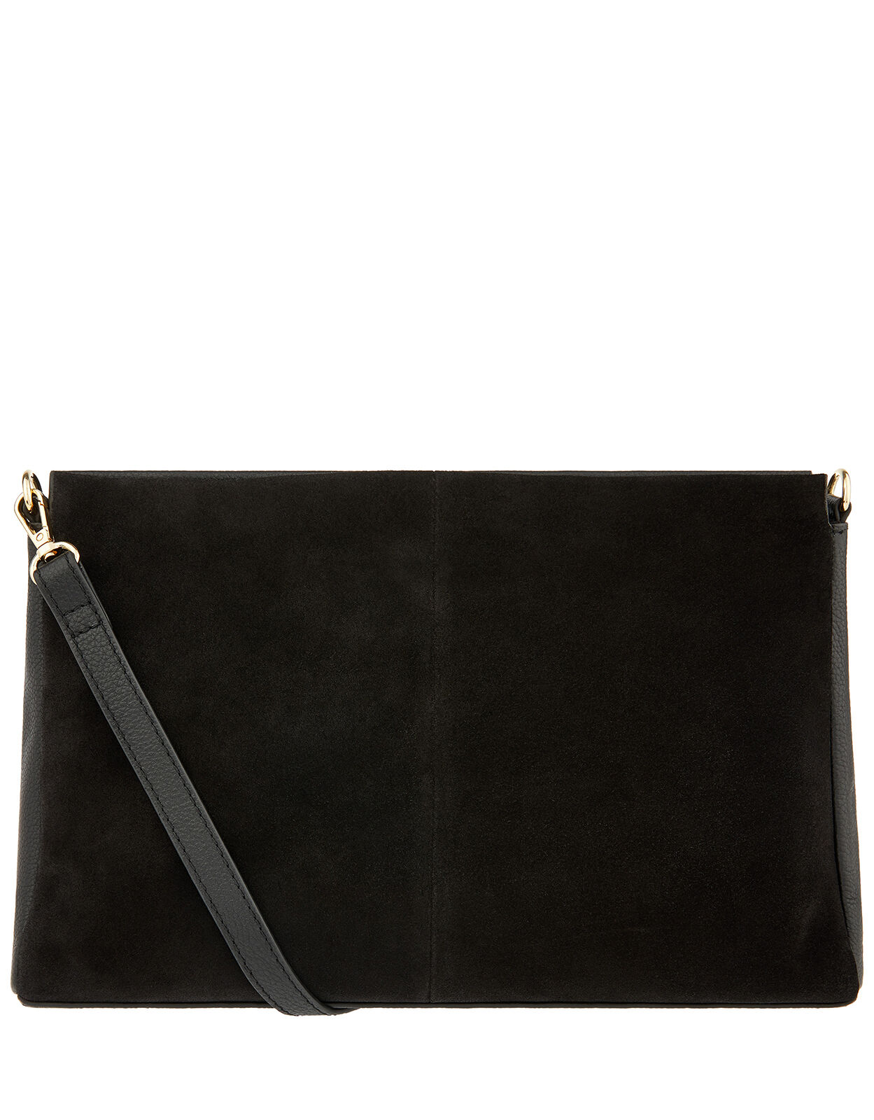 Jane Leather and Suede Clutch Bag