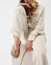 Sparkle Seagrass Flip Flops, Gold (ROSE GOLD), large