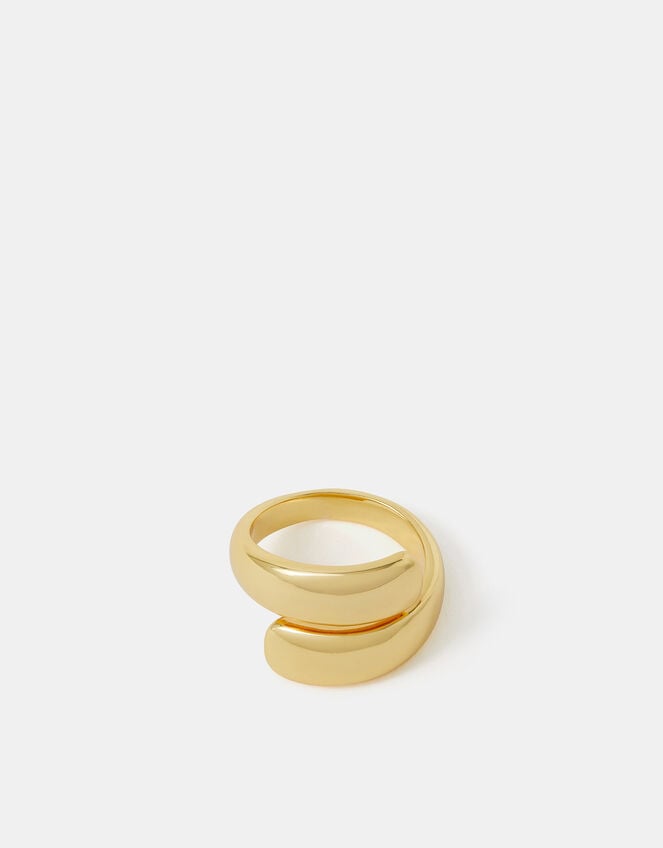 14ct Gold-Plated Chunky Wrap Ring, Gold (GOLD), large