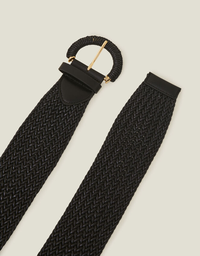 Large Buckle Belt, Black (BLACK), large