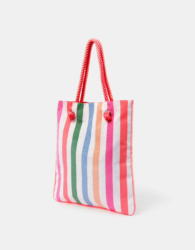 Girls Ice Cream Stripe Shopper Bag, , large