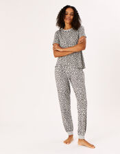 Leopard Print Jersey Pyjama Set, Brown (BROWN), large