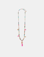 Beaded Tassel Rope Longline Necklace, , large