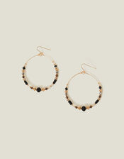 Large Beaded Hoop Earrings, , large