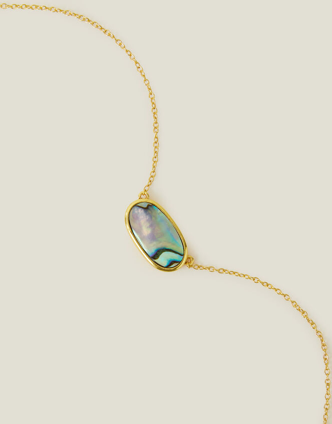 14ct Gold-Plated Abalone Necklace, , large
