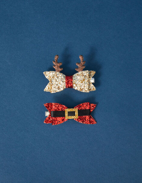 Christmas Character Bow Hair Clip Set of Two, , large