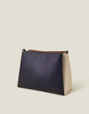 Colour Block Triple Compartment Cross-Body Bag, , large