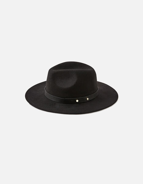 Wool Fedora Hat Black, Black (BLACK), large