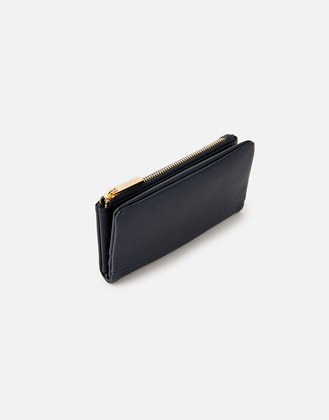 Foldover Zip Coin Purse , Blue (NAVY), large
