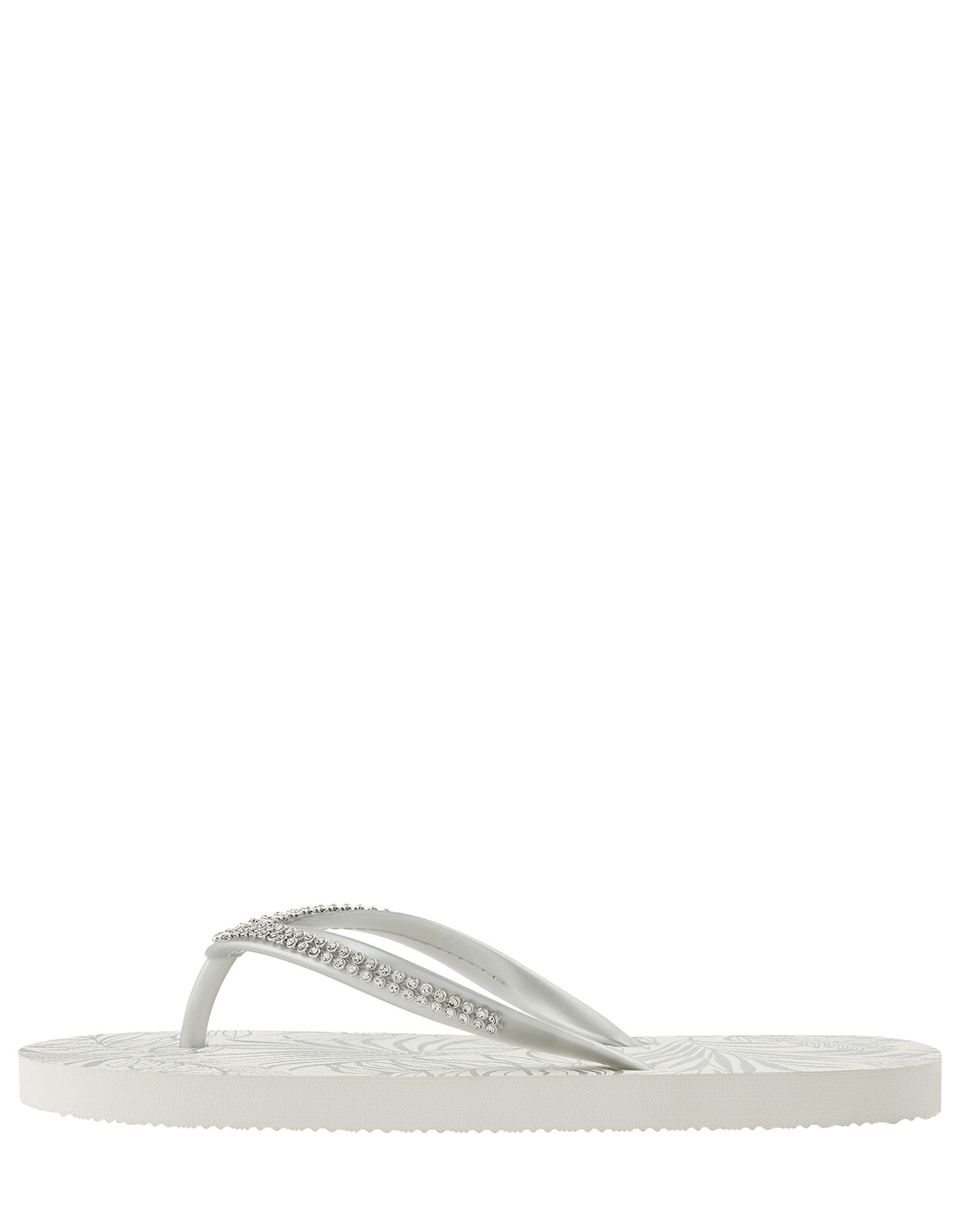 Silver diamante flip clearance flops