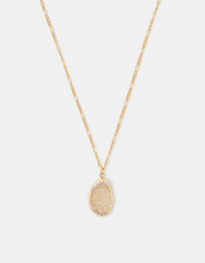 14ct Gold-Plated Drusy Pendant Necklace, , large