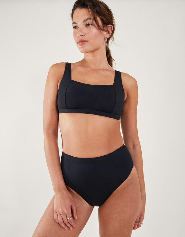 Square Neck Bikini Top, Black (BLACK), large