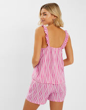 Ikat Frill Short Pyjamas Set, Pink (PINK), large