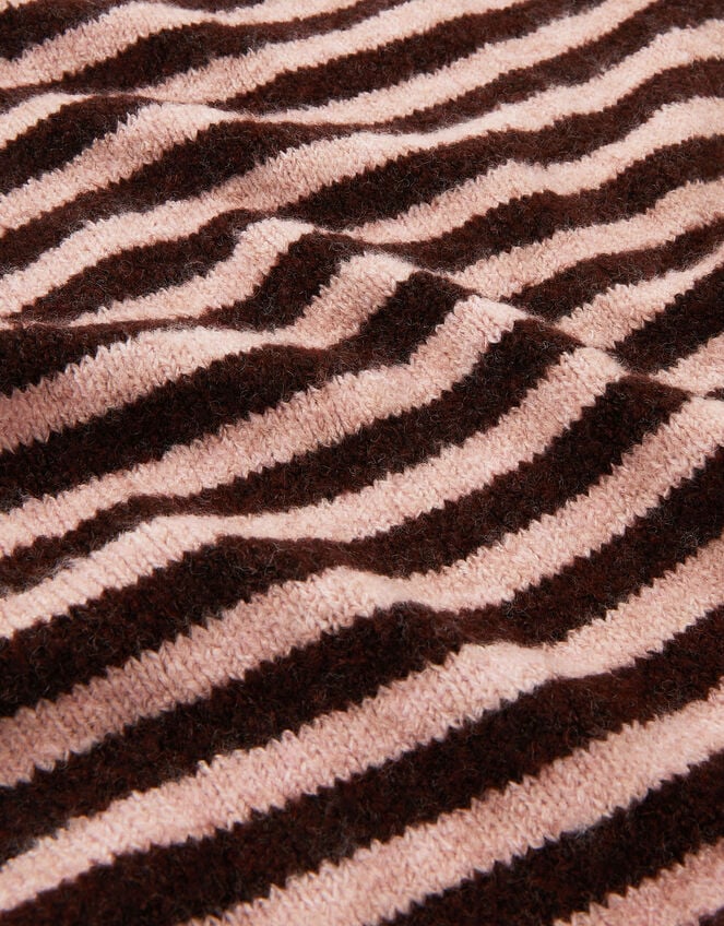 Stripe Knitted Triangle Scarf, , large