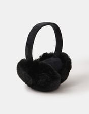 Faux Fur Earmuffs, Black (BLACK), large