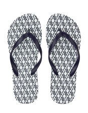 Monogram Print EVA Flip-Flops, Blue (NAVY), large