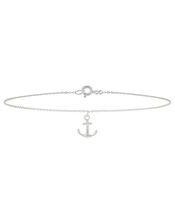 Sterling Silver Anchor Anklet, , large