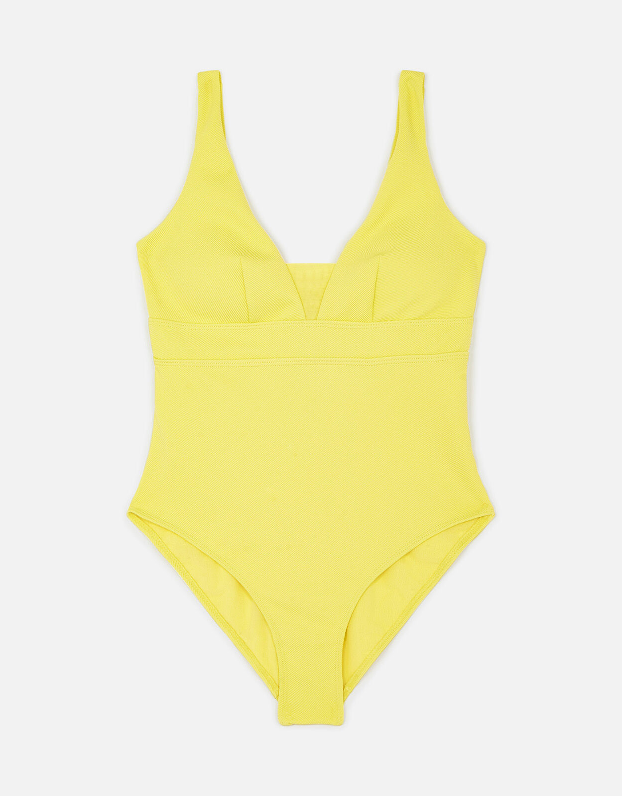 Yellow ribbed swimsuit hotsell