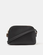 Double Zip Crossbody Bag, Black (BLACK), large