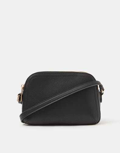Double Zip Crossbody Bag, Black (BLACK), large