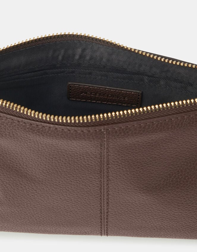 Leather Crossbody Handbag, Brown (CHOCOLATE), large