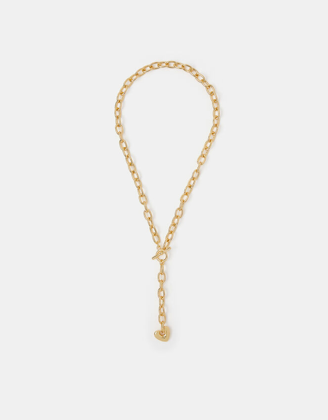 14ct Gold-Plated Heart Pendant Chain Necklace, , large