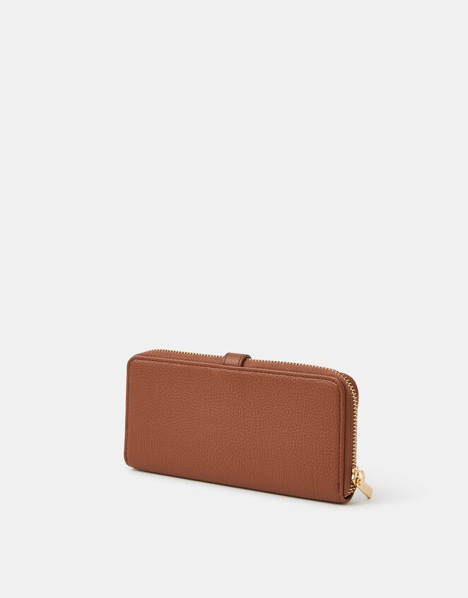 Tab Zip Around Purse, Tan (TAN), large