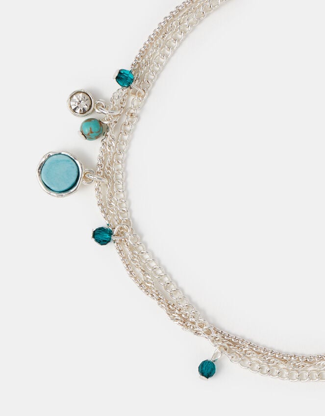 3-Pack Stone Charm Anklets, , large