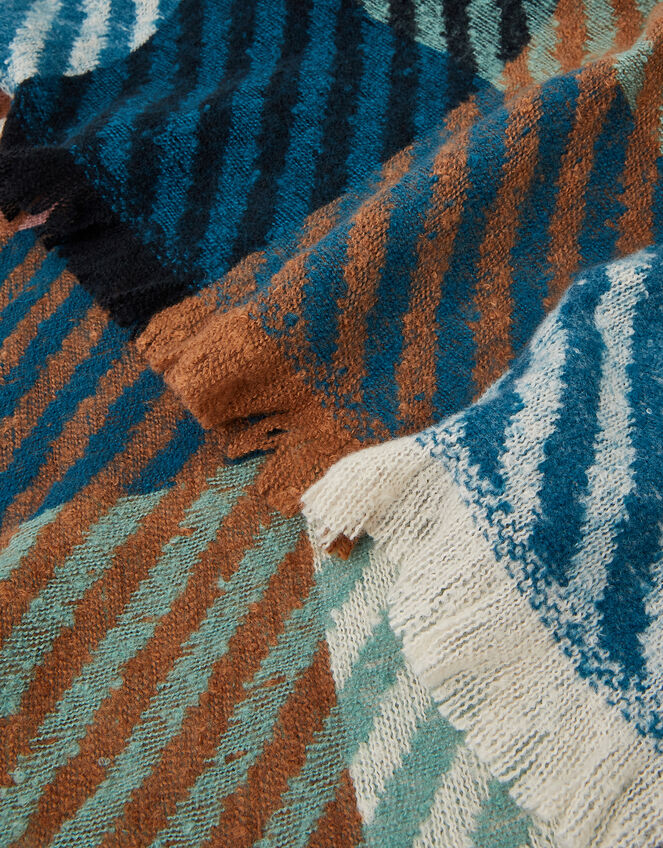 Check Knit Blanket Scarf, , large