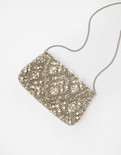 Pearl, Bead and Sequin Envelope Clutch Bag, , large