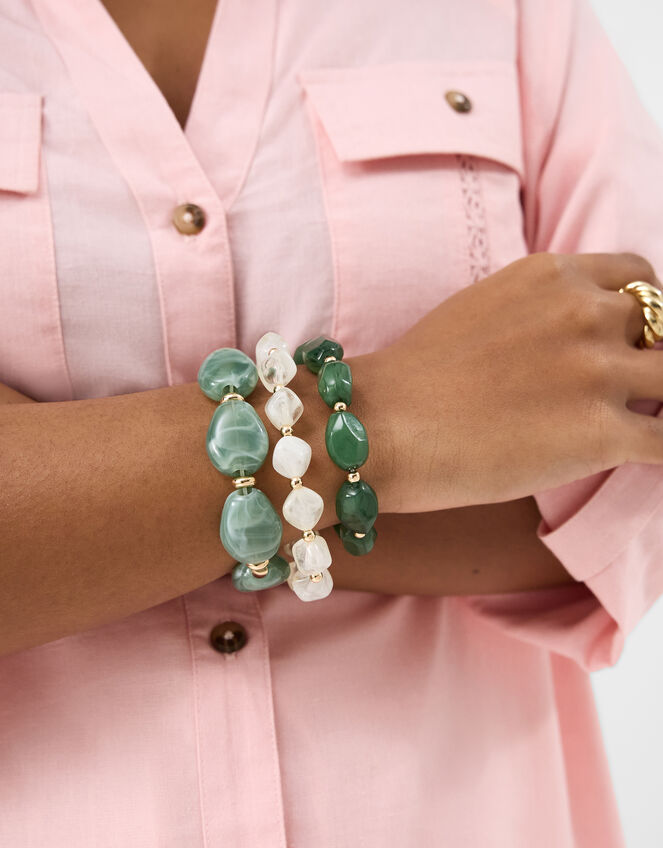 3-Pack Resin Bead Stretch Bracelets, , large