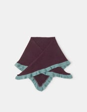 Frill Knitted Triangle Scarf, , large
