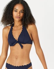 Scallop Underwired Bikini Top, Blue (NAVY), large