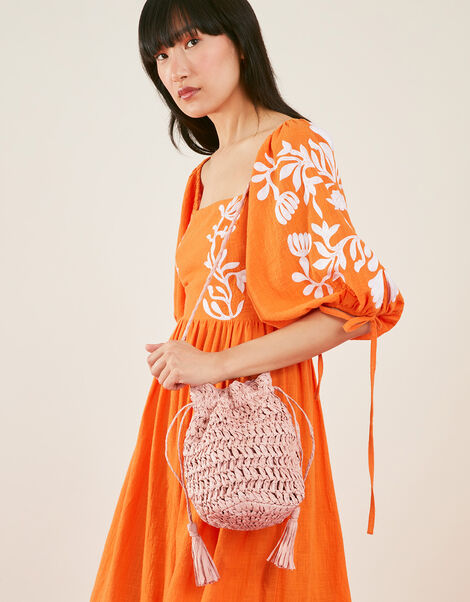 Raffia Duffle Bag, , large