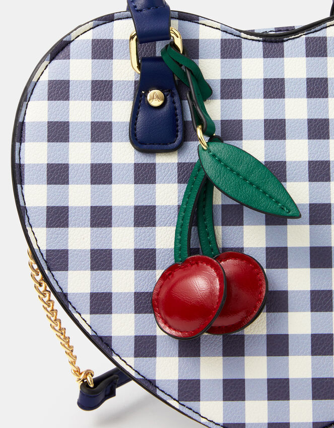 Gingham Heart Crossbody Bag, , large