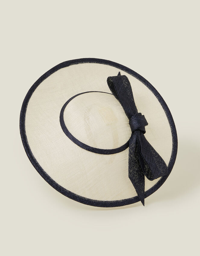 Two Tone Bow Disc Fascinator, Black (BLACK WHITE), large
