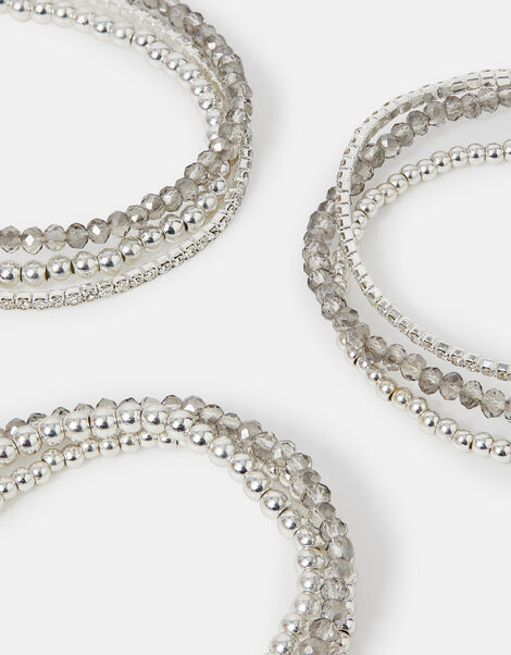 9-Pack Mix Stretch Bracelets Silver, , large