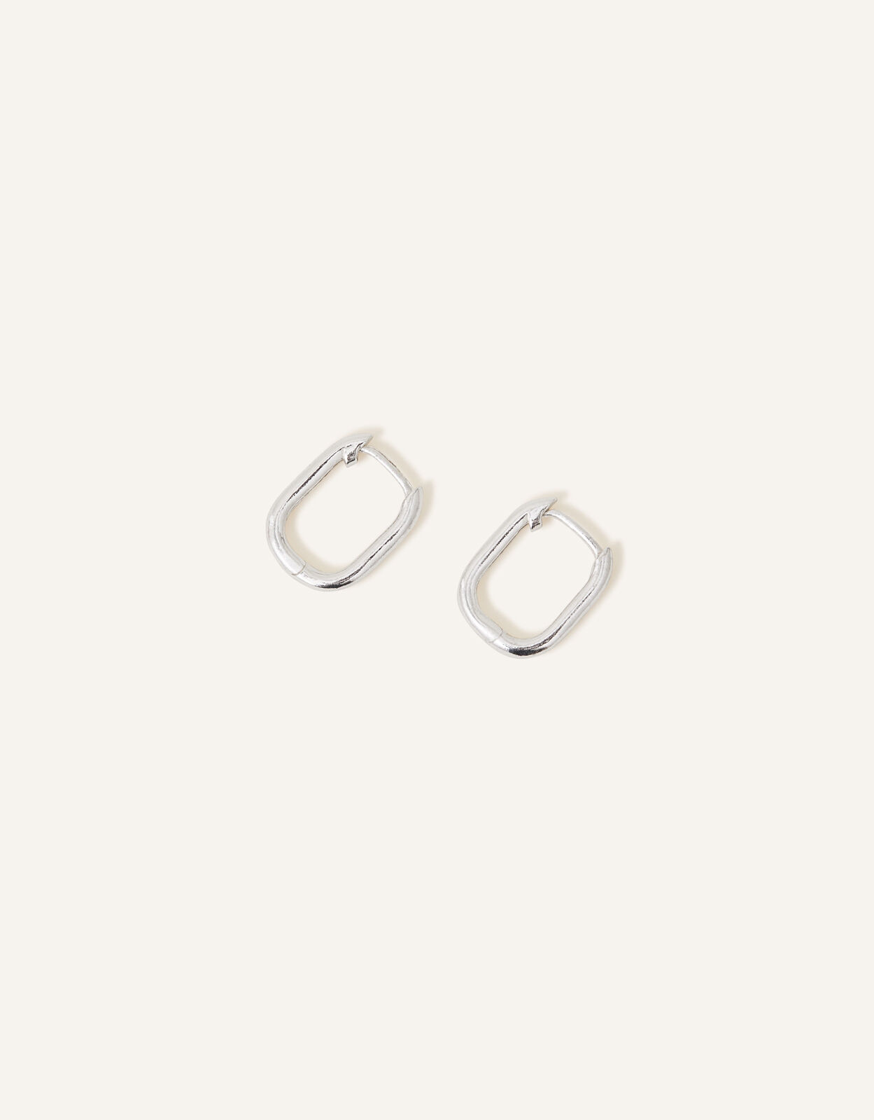 accessorize Sterling Silver Rectangular Hoops