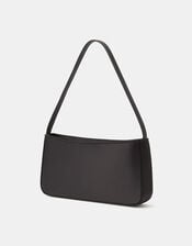 Satin Shoulder Bag, Black (BLACK), large