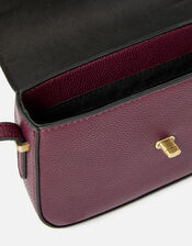 Bee Twist Lock Cross-Body Bag , Red (BURGUNDY), large