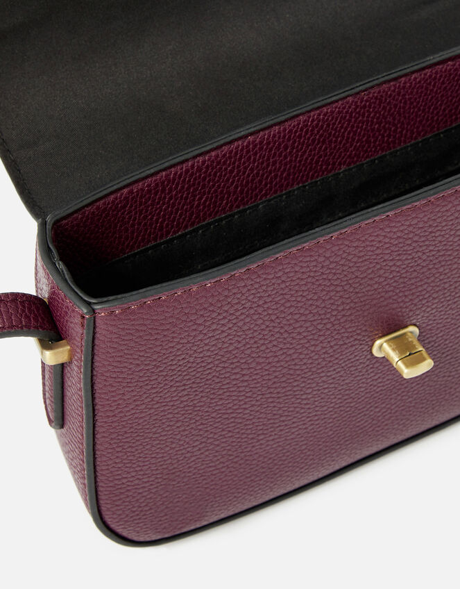 Bee Twist Lock Cross-Body Bag , Red (BURGUNDY), large
