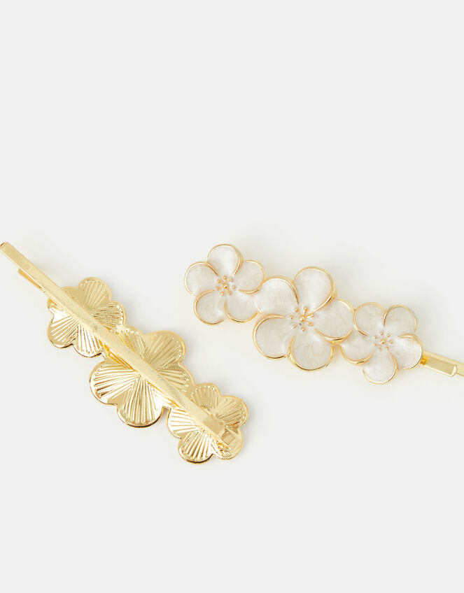 2-Pack Pearl Flower Hair Slides , , large