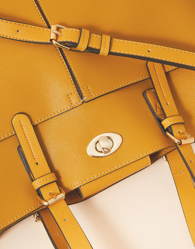 Large Twist-Lock Handheld Bag, Yellow (OCHRE), large