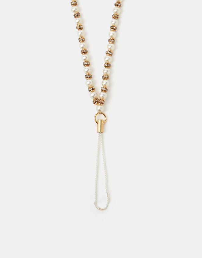 Pearl Beaded Phone Charm, , large