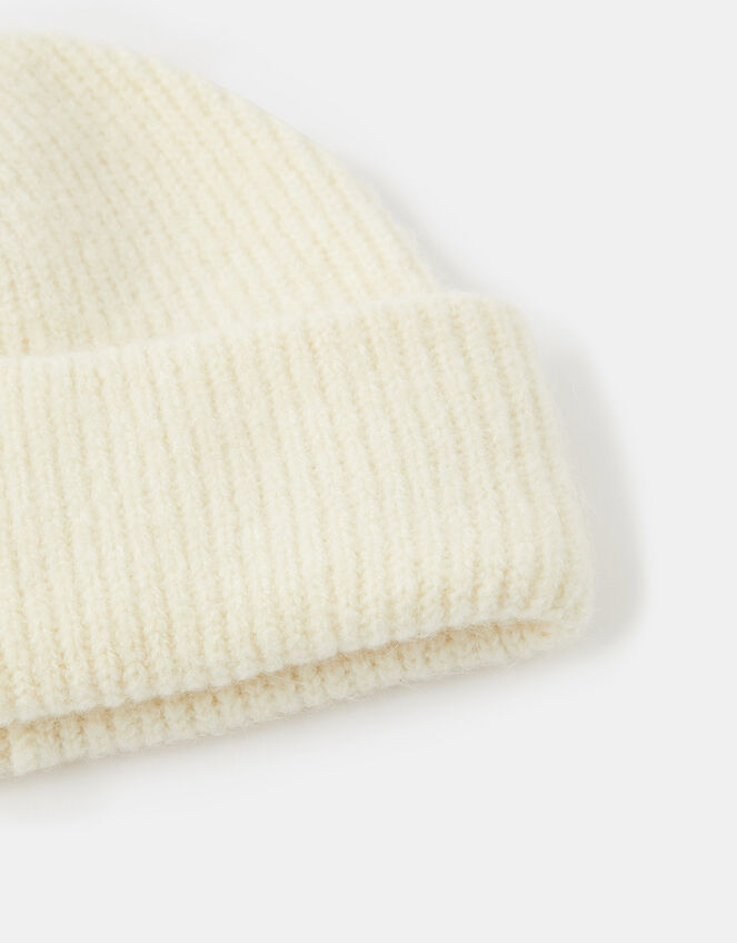 Compton Fluffy Beanie Hat, Natural (NATURAL), large