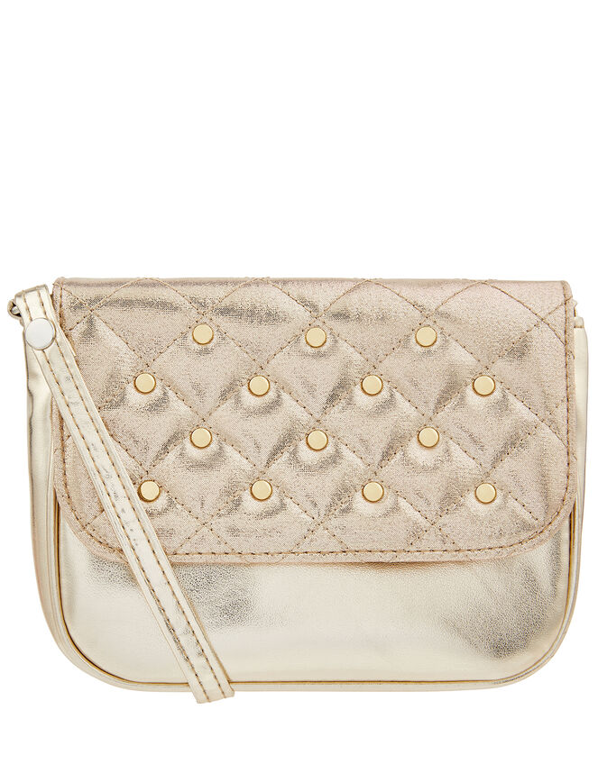 Quilted Metallic Cross-Body Bag, , large