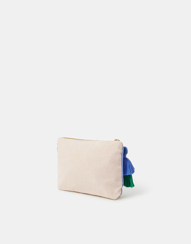 Initial Beaded Make Up Bag, Natural (NATURAL), large