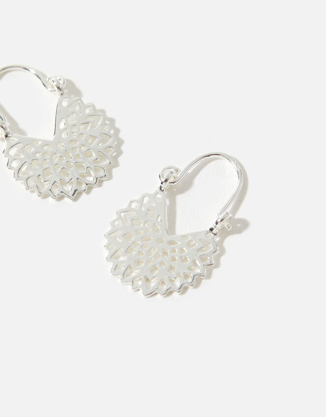 Sterling Silver Twist Hoop Earrings, , large