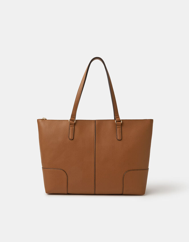Plain Tote Bag, Tan (TAN), large