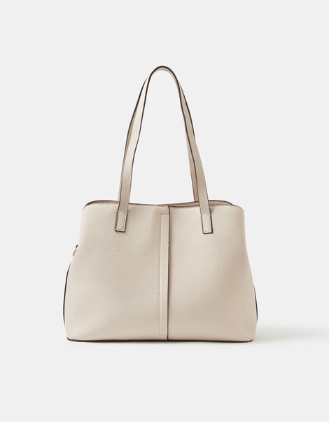 Webbing Strap Tote Bag, Cream (CREAM), large